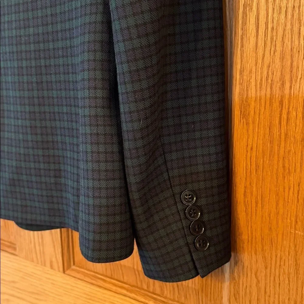 ASOS DESIGN Blackwatch Plaid Blazer Navy Green Tartan Check